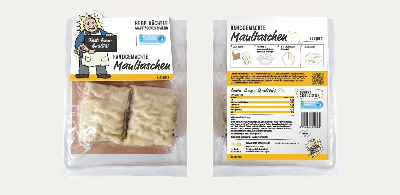 Redesign Verpackung - Herr Kächele Maultaschen